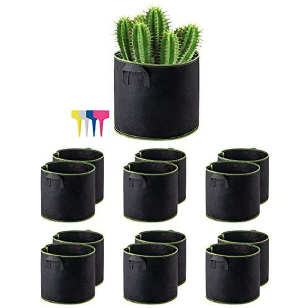 Future Way 5 Gallon Grow Bags with Plant Labels 12-Pack Heavy Duty Fabric Pots with Handles 